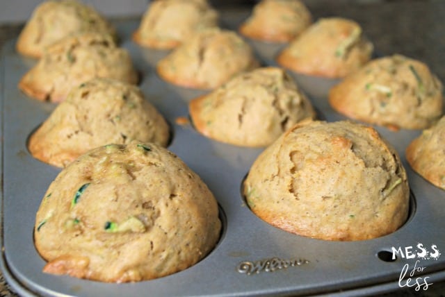 easy zucchini muffins Baked and in muffin tin