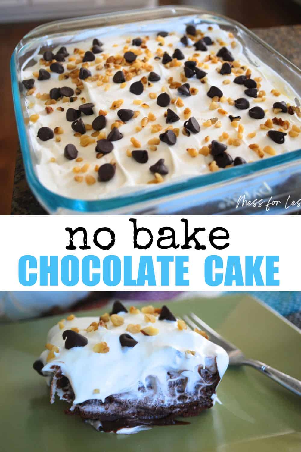 This chocolate no bake cake recipe is perfect for hot days or when time is short. Your guests will love the taste and you'll love how easy it is to prepare. 