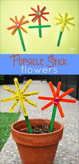 Popsicle Stick Flower Garden Craft