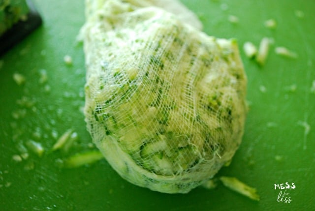 zucchini wrapped in cheese cloth