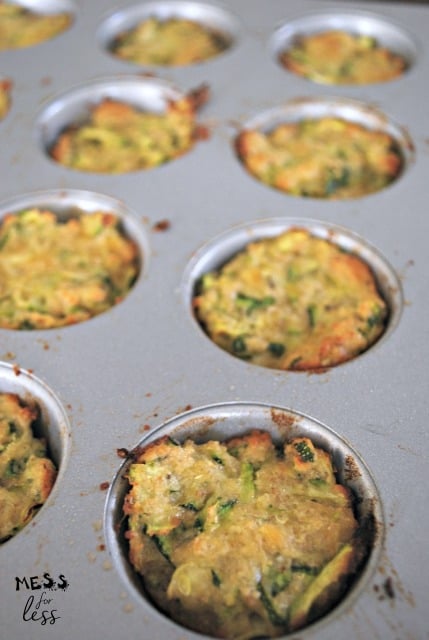 zucchini tots in mini muffin pan