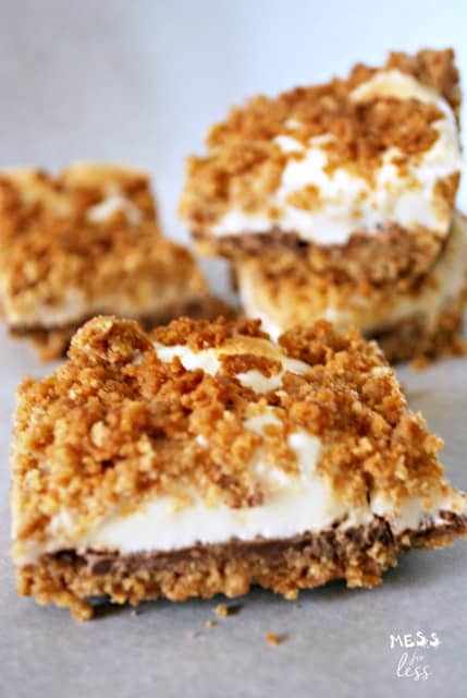 The kids beg me to make these all the time! Brought them to a party and they were gone in an instant. Best S'mores bars I have ever tasted! 