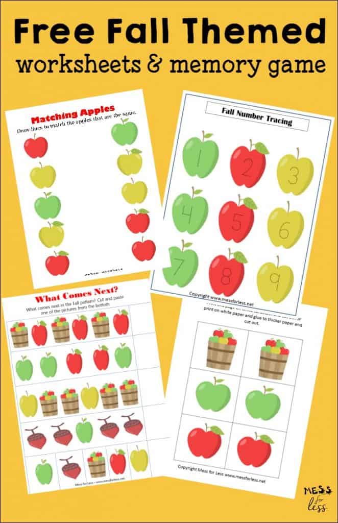 My kids loved these free Fall worksheets and memory game. So many fun ways to celebrate Fall with some fun learning activities.