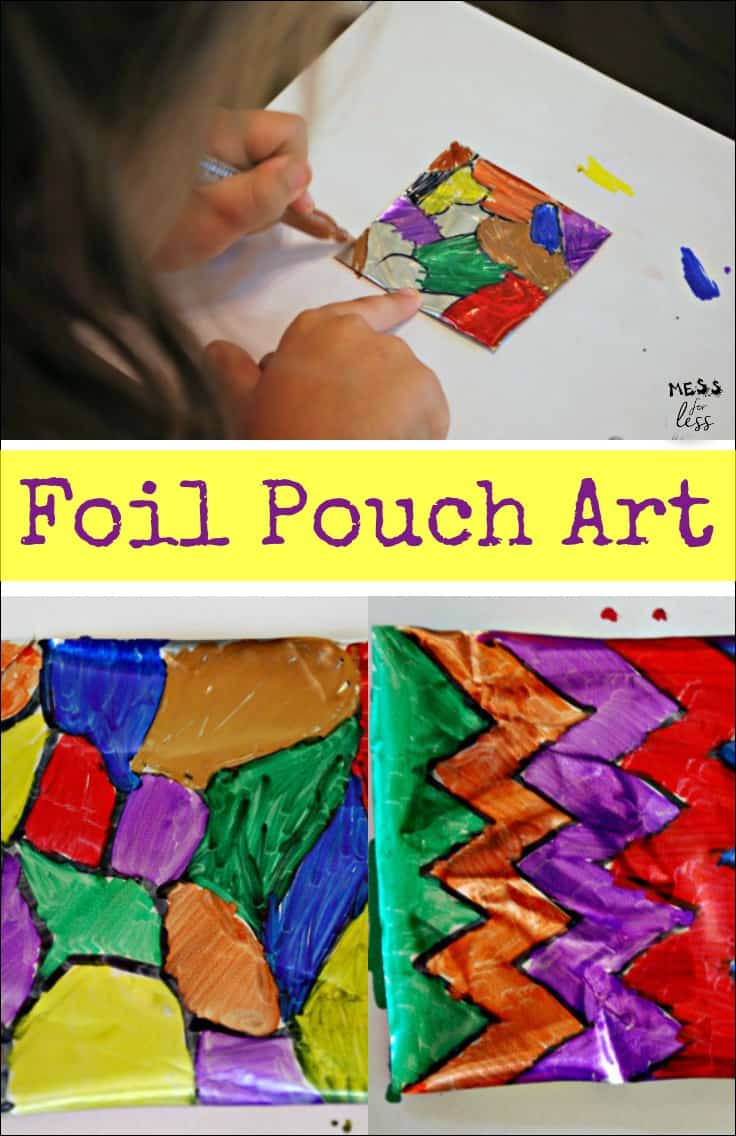kids art activity foil pouch art mess for less