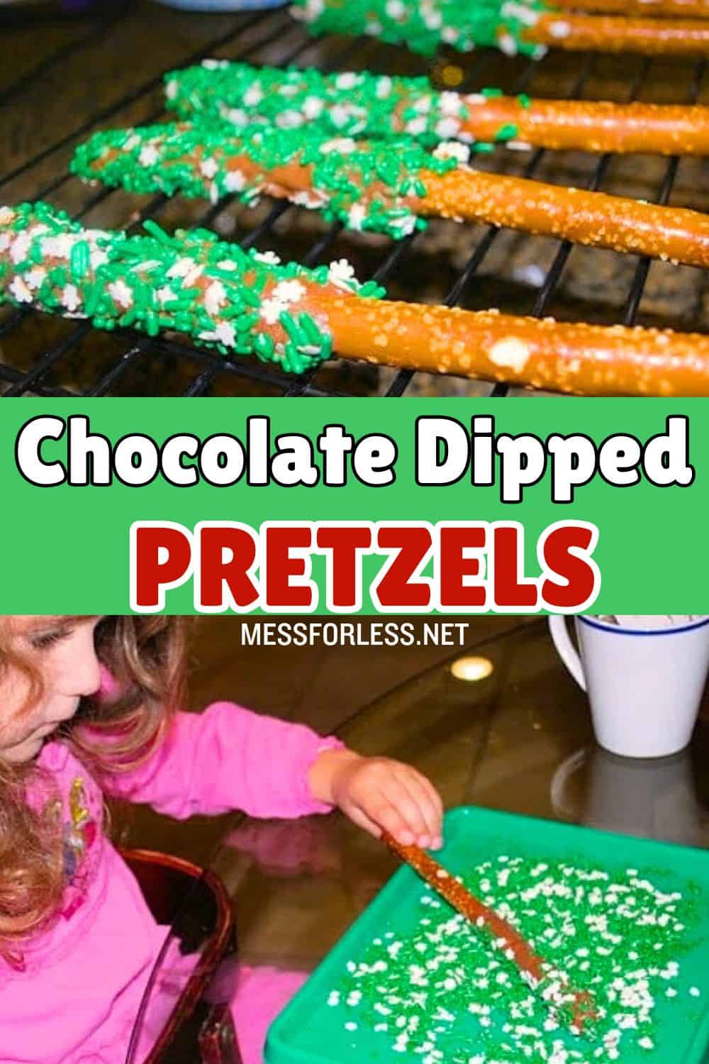 chocolate dipped pretzel rods pin