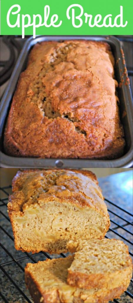 This apple bread made with apple sauce has yummy chunks of apples. It contains apple sauce which makes it yummy and moist. #applebread #cookingwithkids #breadrecipe
