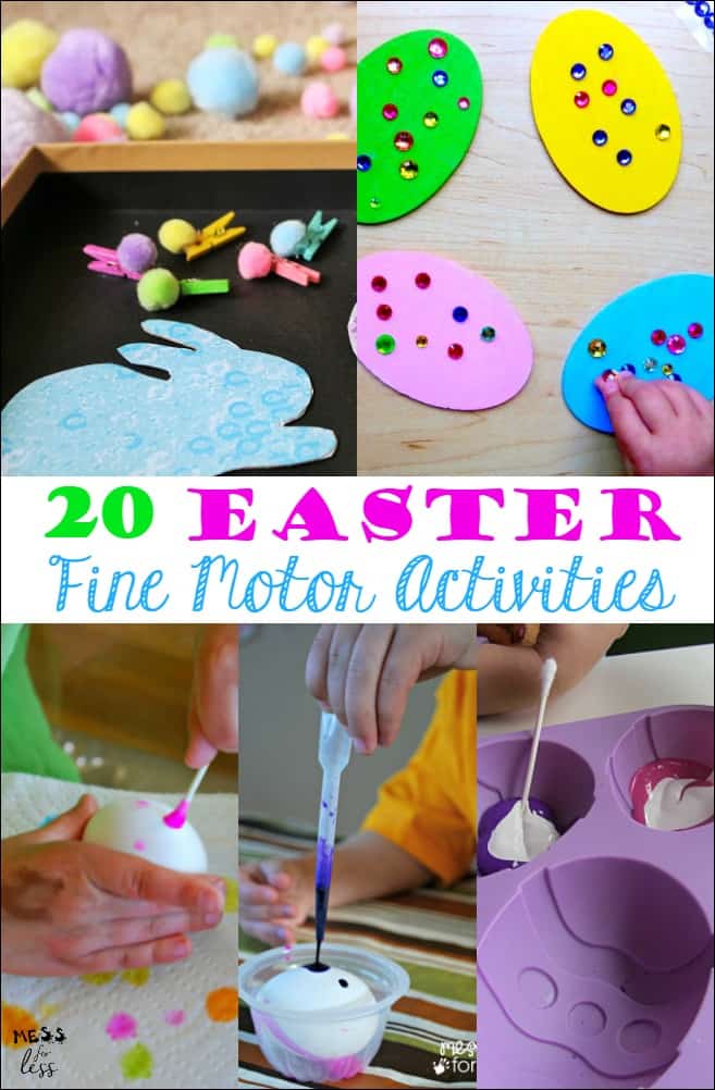 These Easter fine motor activities will help kids work on those all important fine motor skills while getting ready for Easter.