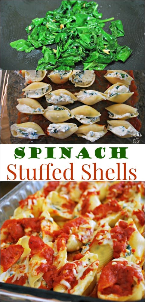 Have a picky eater who will not touch veggies? Try this recipe for Spinach Stuffed Shells and get kids to try spinach in a familiar dish. #AD #QuickerPickerUpper 