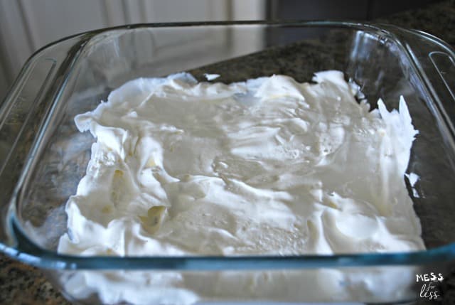 pan with whipped topping