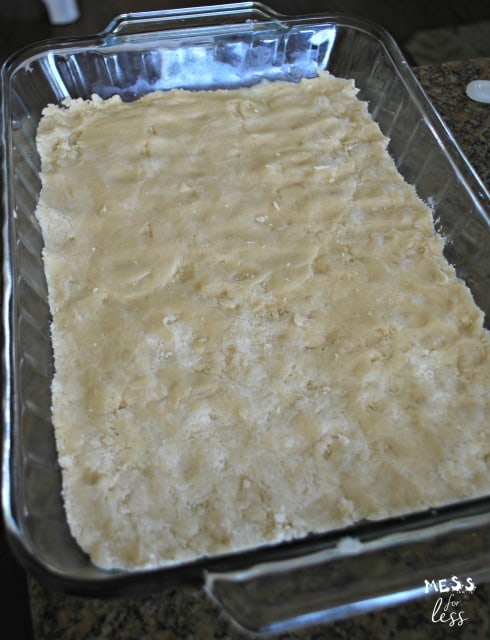 short bread layer in pan