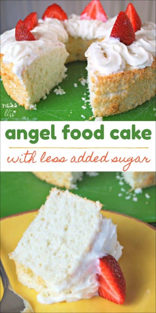 This angel food cake with less added sugar is the perfect treat for when you want to indulge, but don't want to sacrifice taste. #ad 