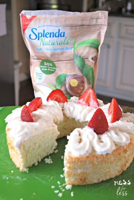 angel food cake with less added sugar