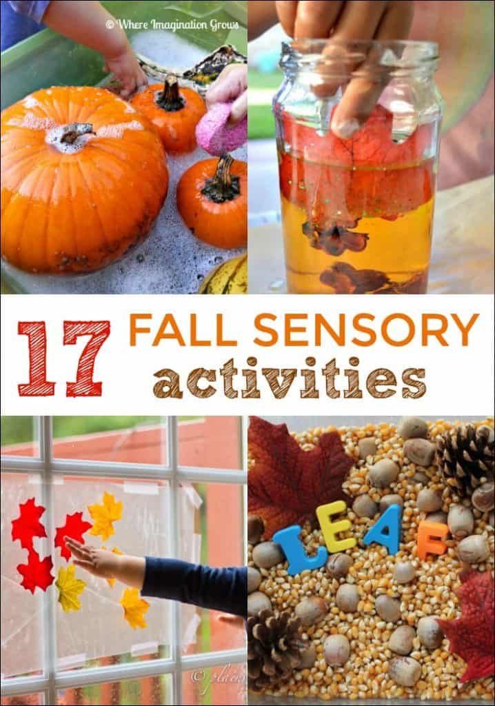 These Fall Sensory Activities will keep little ones busy this season. So many hands on ways to have Fall fun!