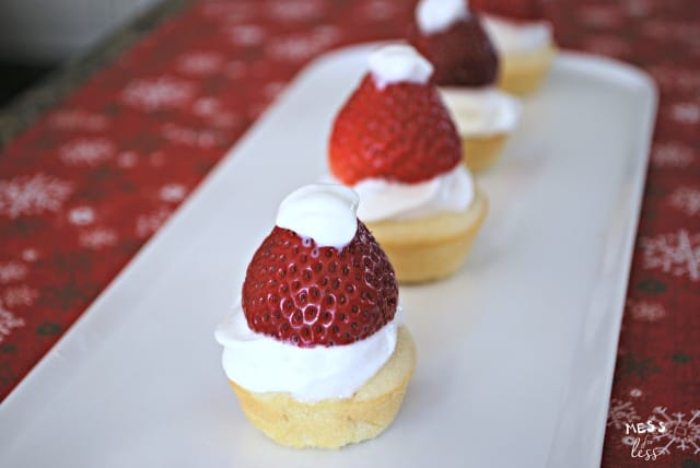 mini cupcakes with whipped cream and strawberries