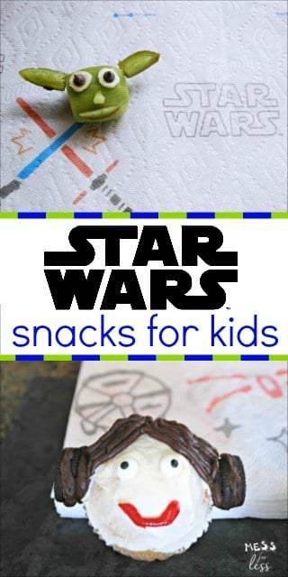 Check out these fun Star Wars snacks for kids. My kids loved the Princess Leia cupcakes and Yoda kiwi snacks. #AD