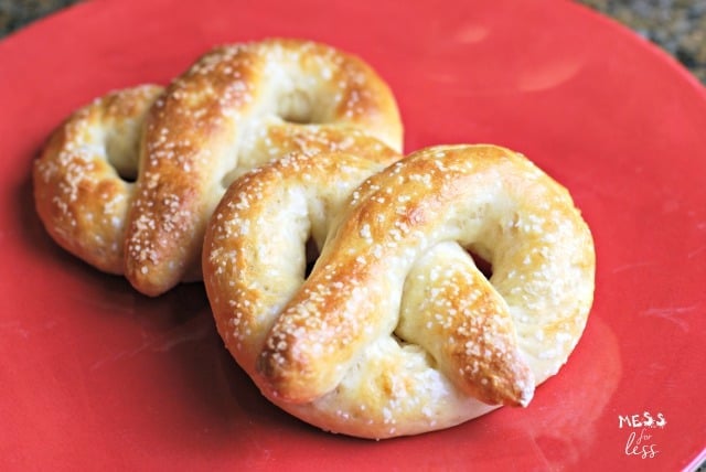 2 Ingredient Dough Pretzels - Weight Watchers - Mess for Less