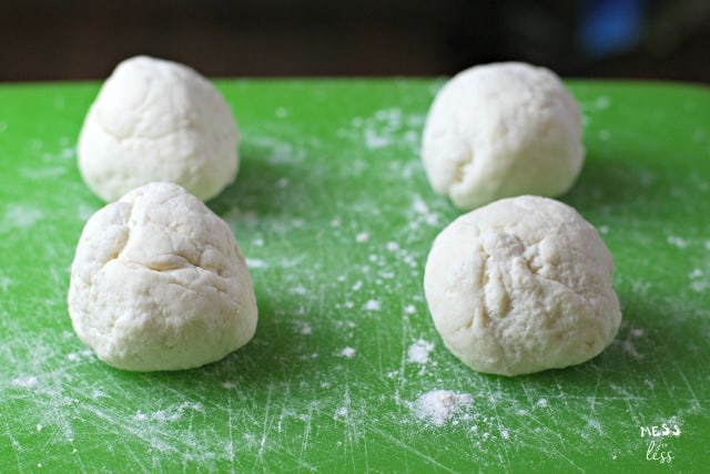 4 balls of two ingredient dough