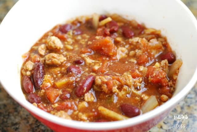 chili in a bowl from 0 point chili in the crock pot recipe