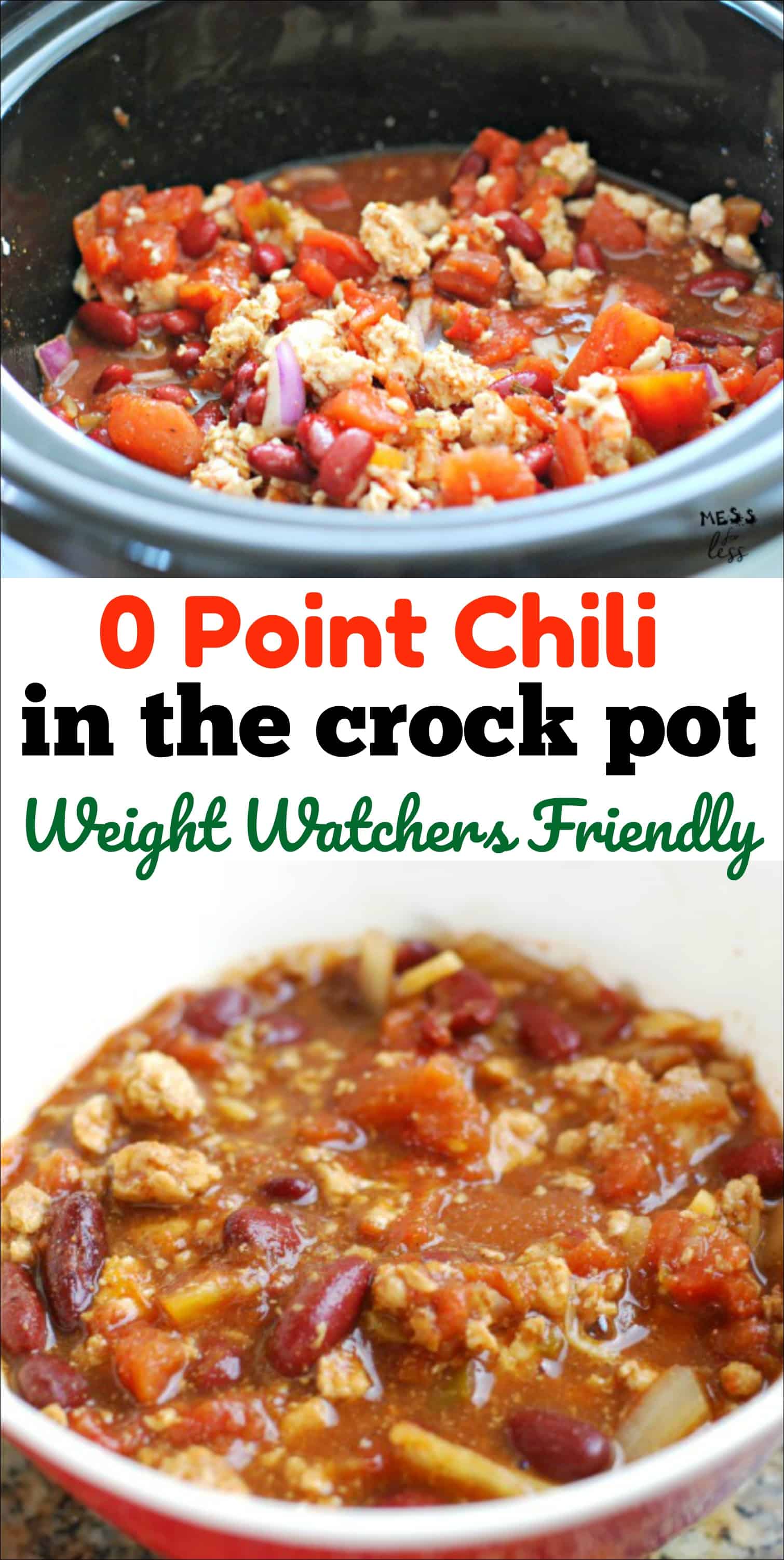 This 0 point Chili in the Crock Pot will become your new Weight Watchers favorite. Filling and delicious and so easy to make.