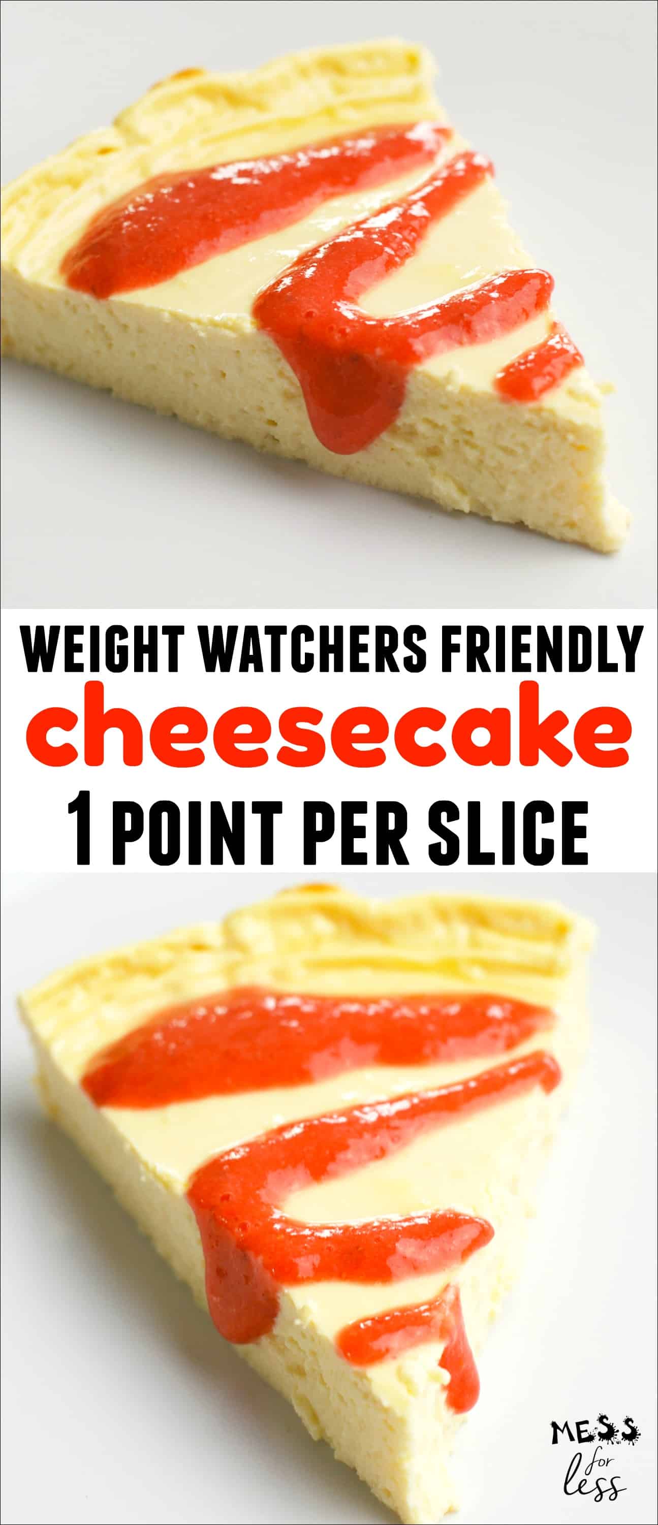 This One Point Cheesecake is delicious and creamy and just one point per slice. Only 4 points for the entire cake on the Weight Watchers Freestyle plan. #weightwatchers #freestyle #onepointcheesecake