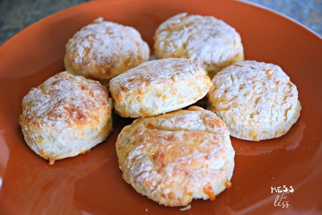 Cheesy Biscuits with Two Ingredient Dough on plate