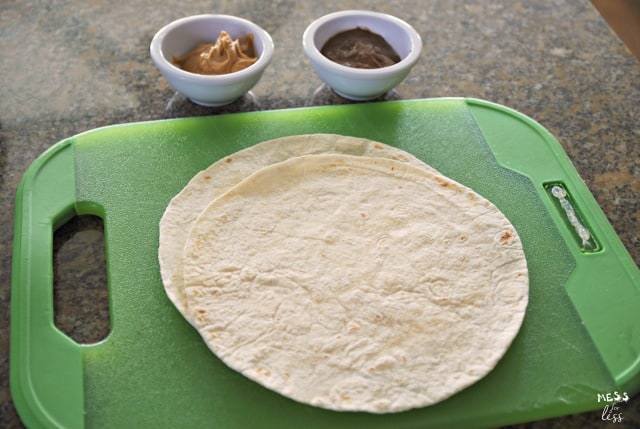 tortillas on green cutting board