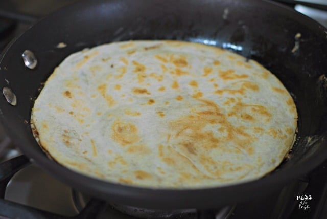 tortilla in a frying pan