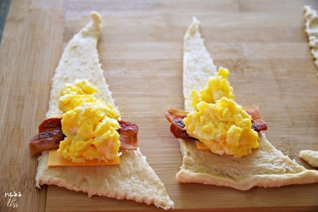 bacon egg and cheese on a crescent roll