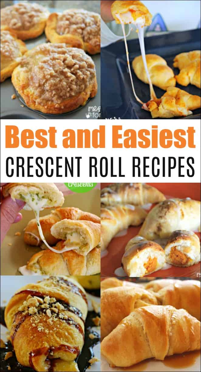 These are the best crescent roll recipes you will find. All are easy to make for breakfast, brunch or snack. #crescentrolls #crescentrecipes #easyrecipes #cookingwithkids