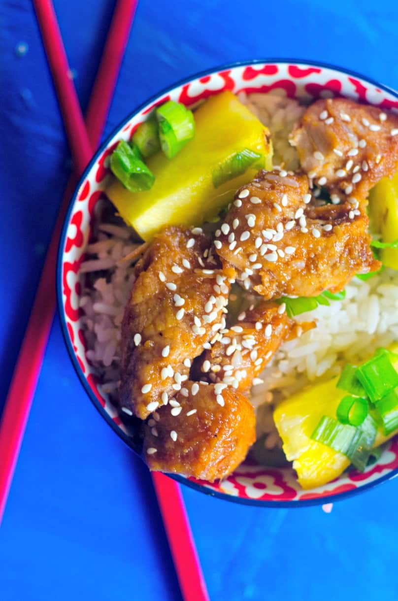 teriyaki pork with sesame seeds