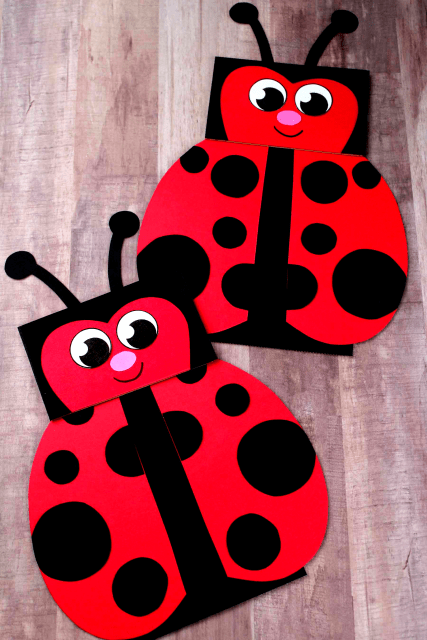 paper bag lady bug craft