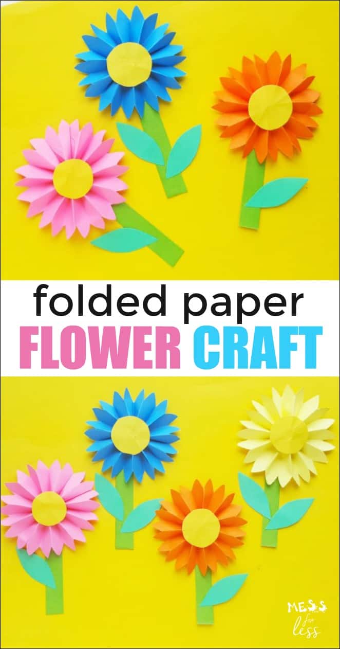 It is so easy to make these paper flower craft! Kids can make them in a variety of colors and they can be used on home made greeting cards. 