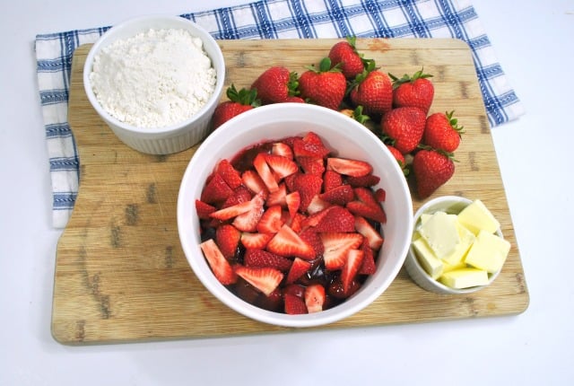 strawberries and cake mix