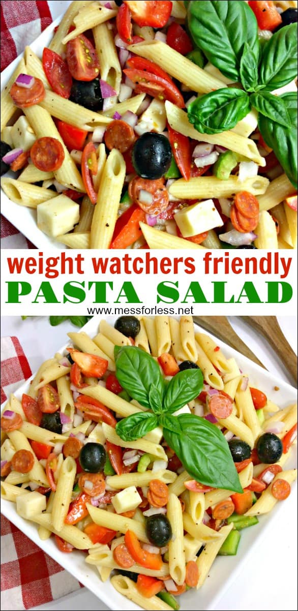 This Weight Watchers Pasta Salad will become one of your favorite Weight Watchers recipes. Easy to make and contains all of your favorite Italian flavors. 7 points per serving.