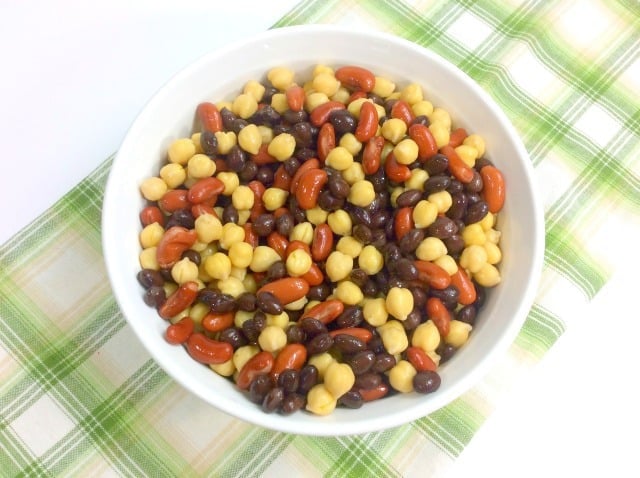 kidney beans black beans and garbanzo beans