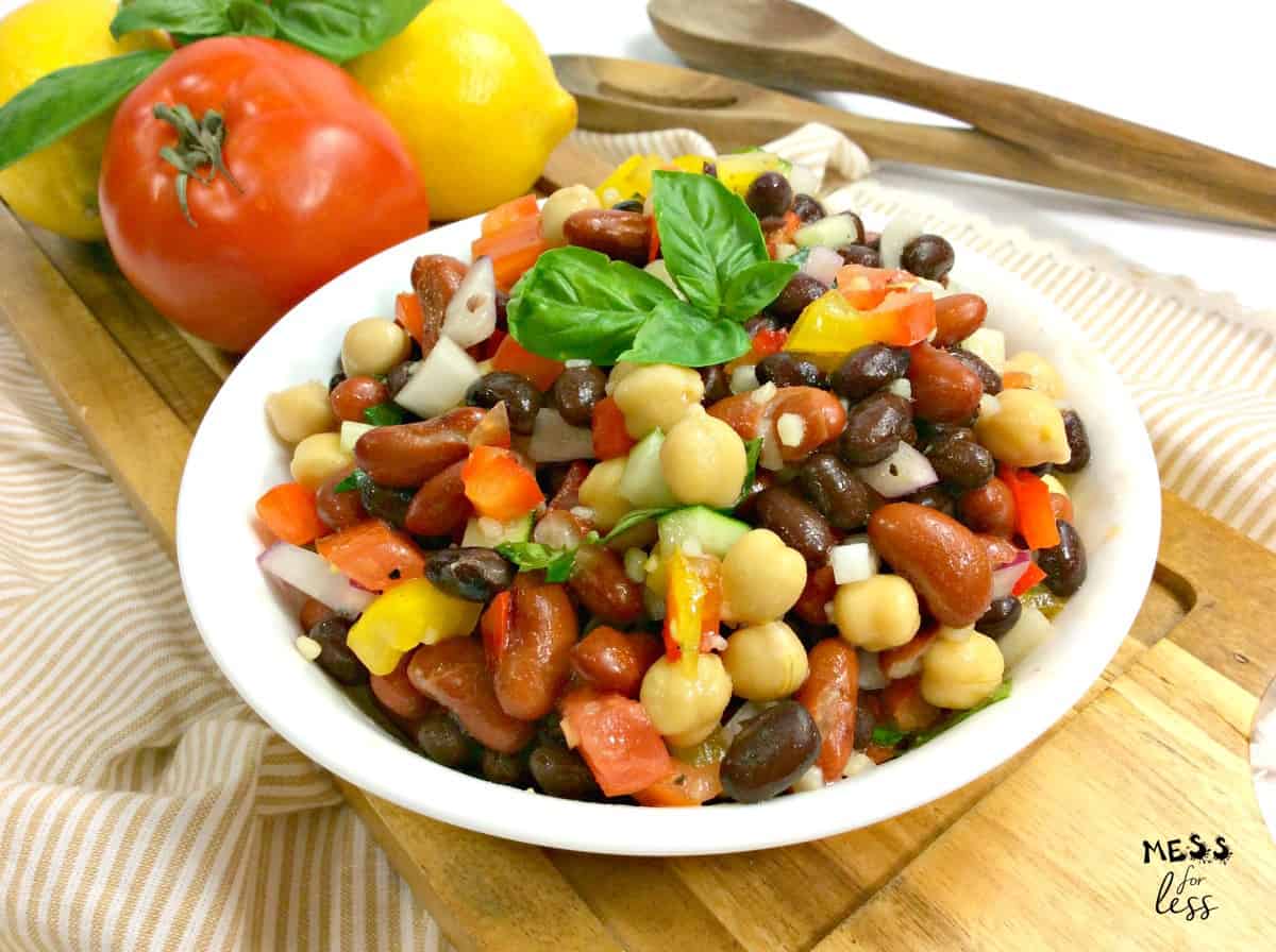 3 bean salad in a bowl