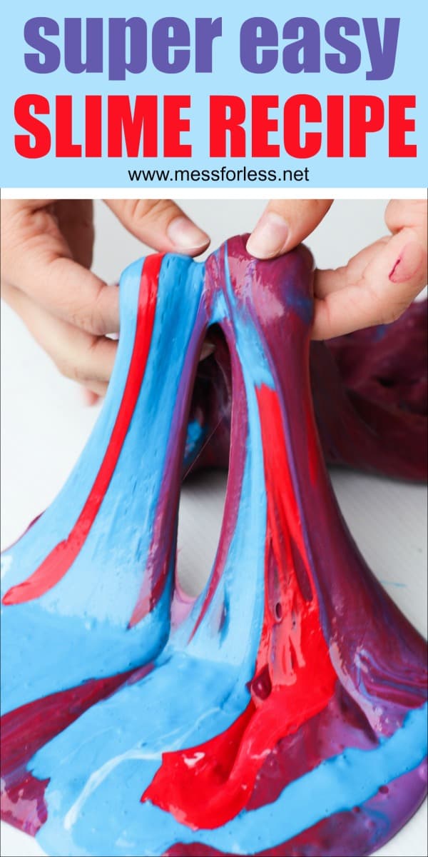 This easy slime recipe with teach you how to make colorful striped slime. So simple and fun for kids! #slimerecipe #slime #boraxfreeslime