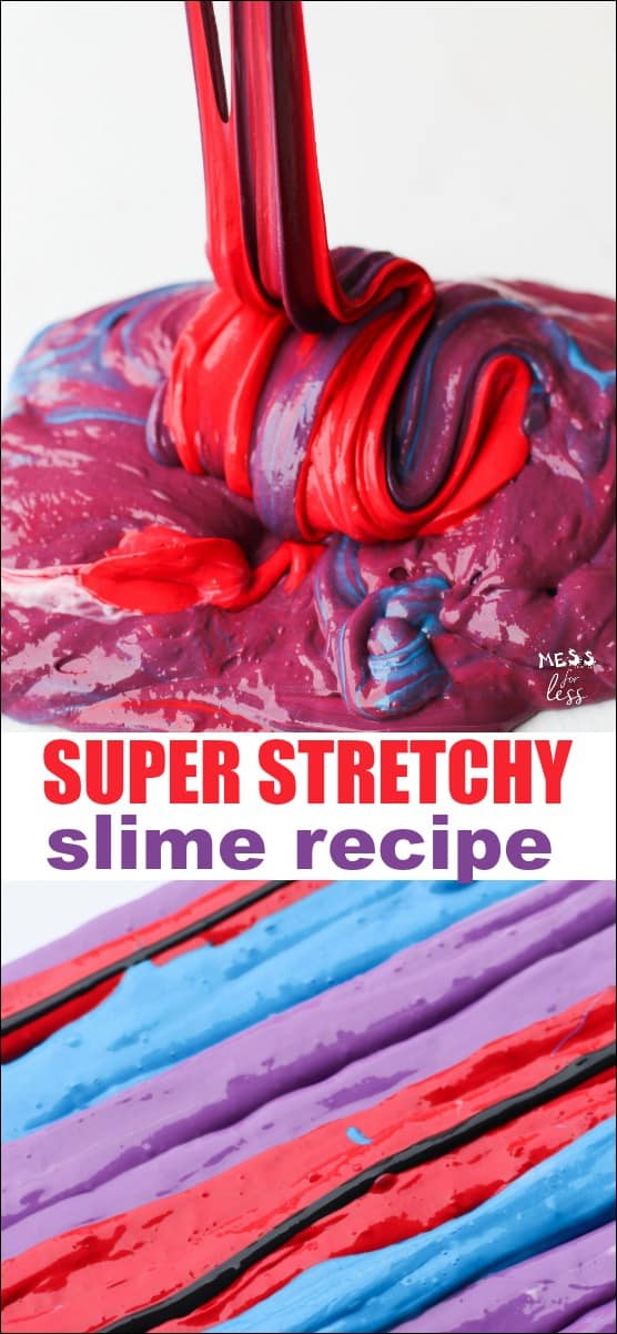 This easy slime recipe with teach you how to make colorful striped slime. So simple and fun for kids! #slimerecipe #slime #boraxfreeslime
