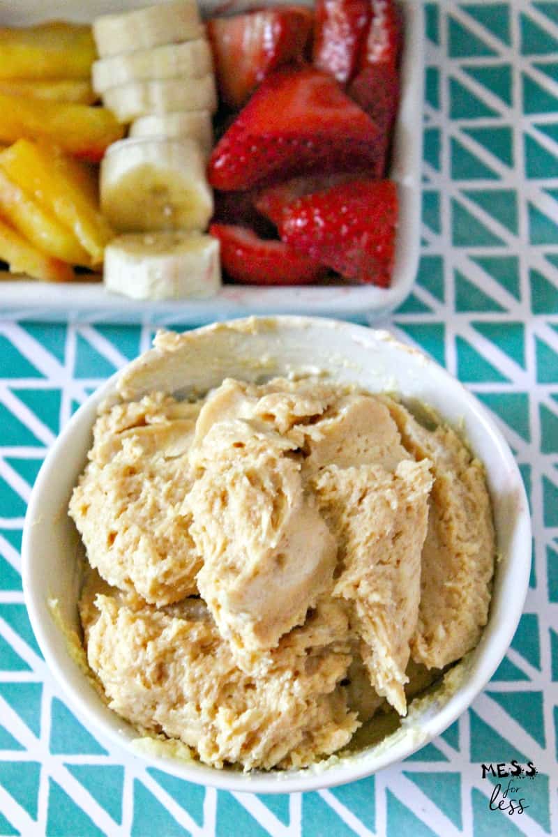 peanut butter dip with fruit