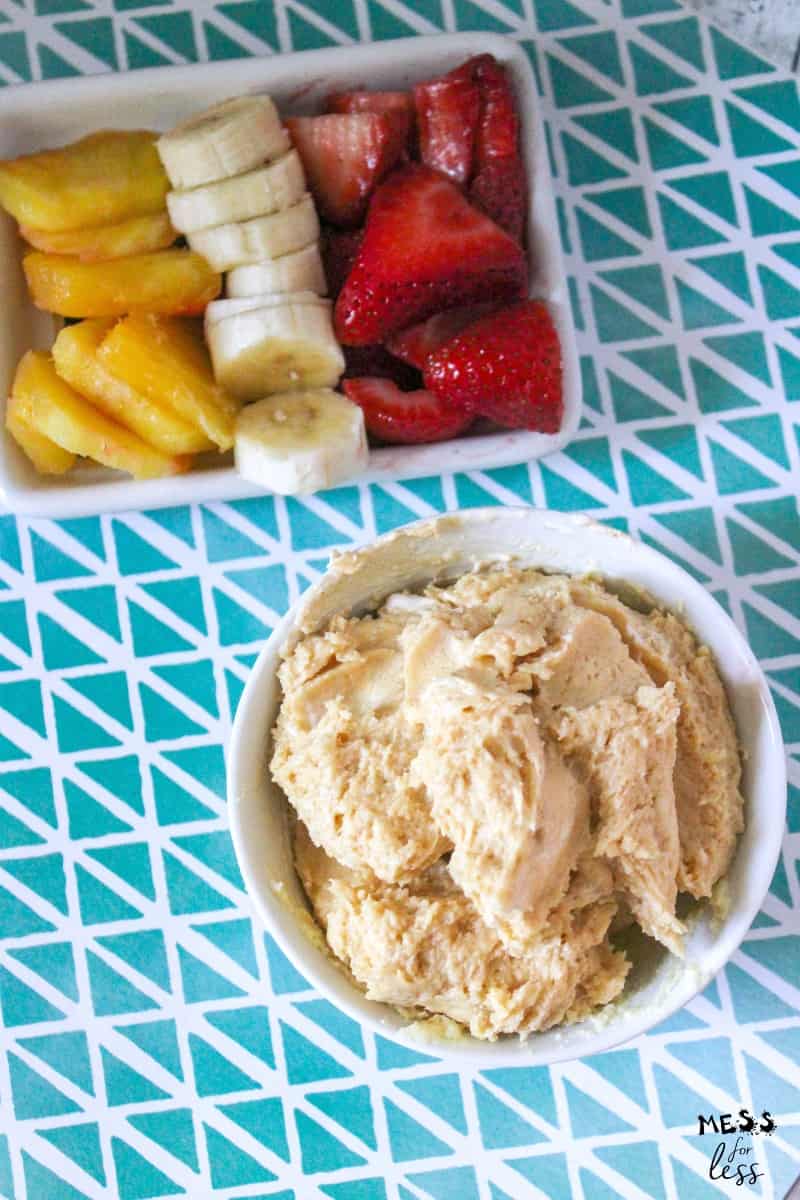 peanut butter dip with fruit