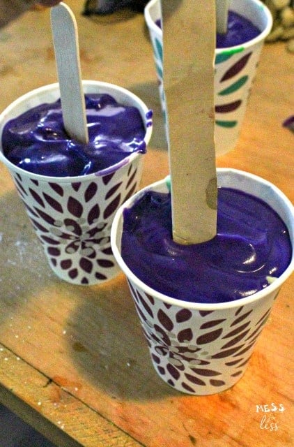 rainbow pudding pops in cups