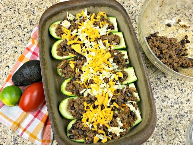 zucchini taco boats with cheese