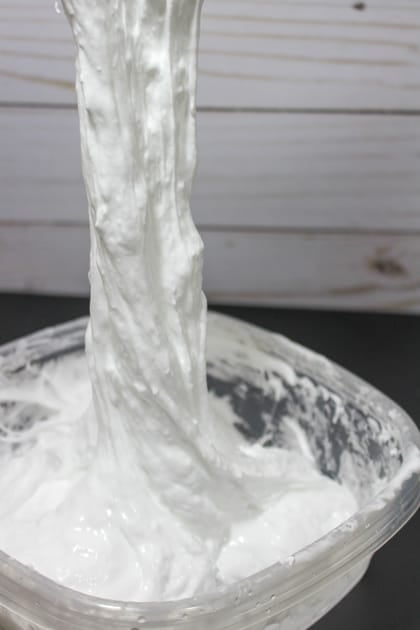 white shaving cream slime