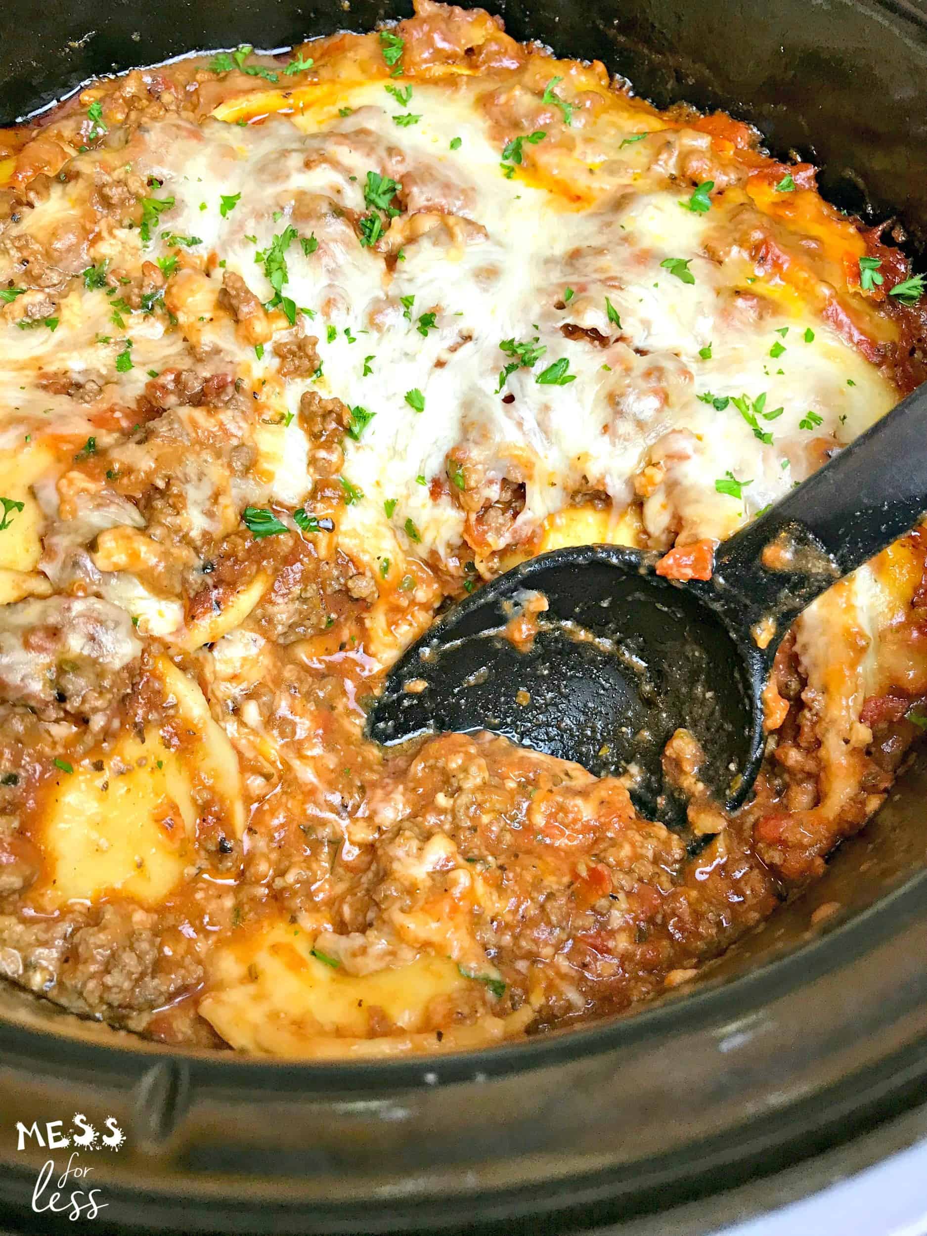 Ravioli Lasagna in the Crock Pot