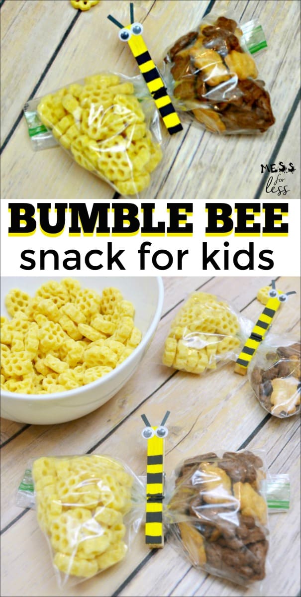 Kids will love this adorable Bumble Bee Kids Snack! Delicious and super cute! Perfect for parties or classroom snacks. 