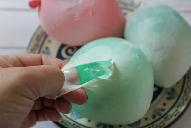 removing a balloon from a frozen egg