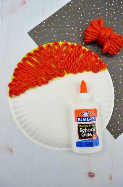 paper plate craft with yarn