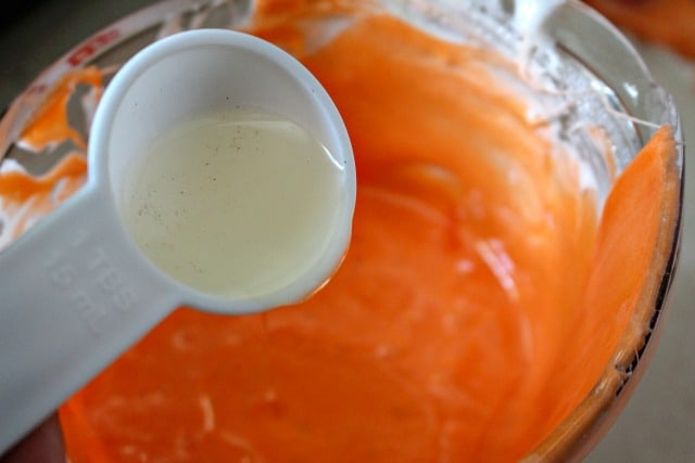 adding oil to melted candy corn
