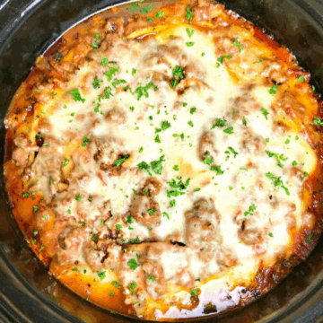 ravioli lasagna in the crock pot