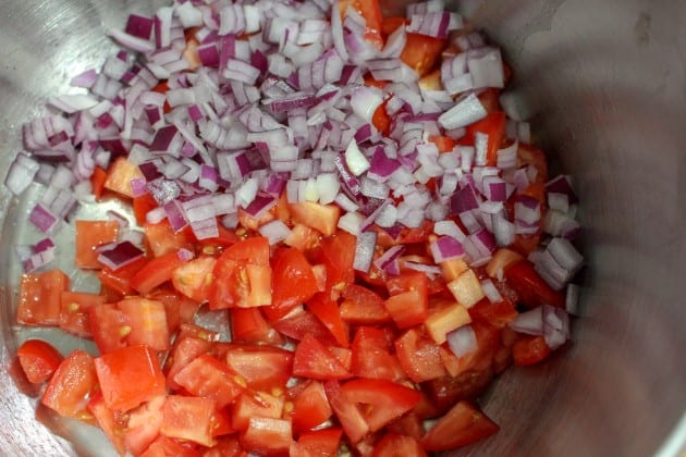 chopped onion, tomato, garlic